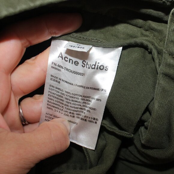 Acne Studios Forest Green Chino Trousers - Picture 5 of 5